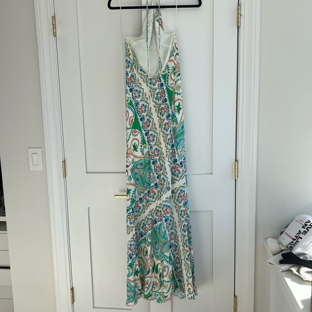 Mango Halter Neck Open Back Patterned Paisley Pri… - image 6